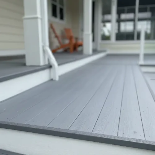 Terrasse en aluminium gris Bellalumi avec finition moderne