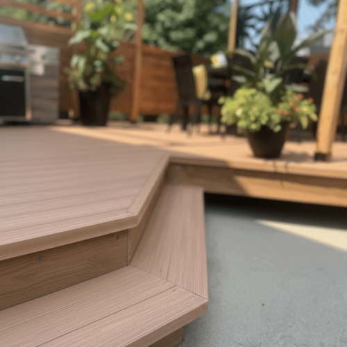 Gros plan sur finition de marche Bellalumi en composite